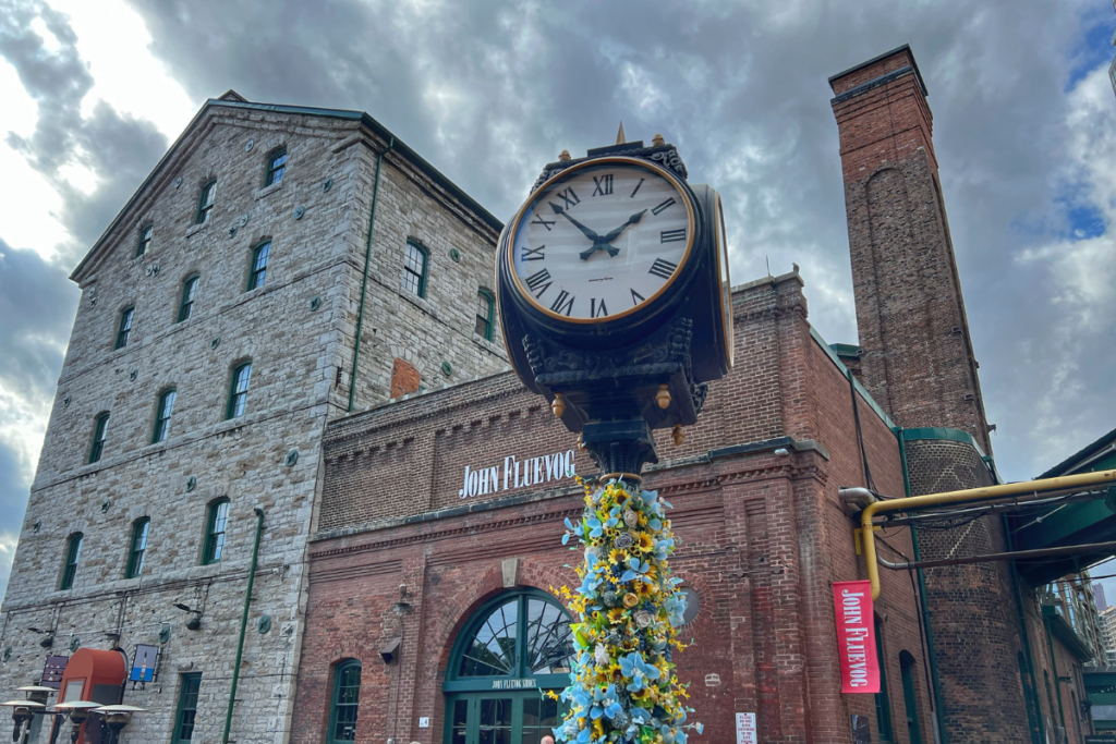 Clock at the Distillery District in Toronto
